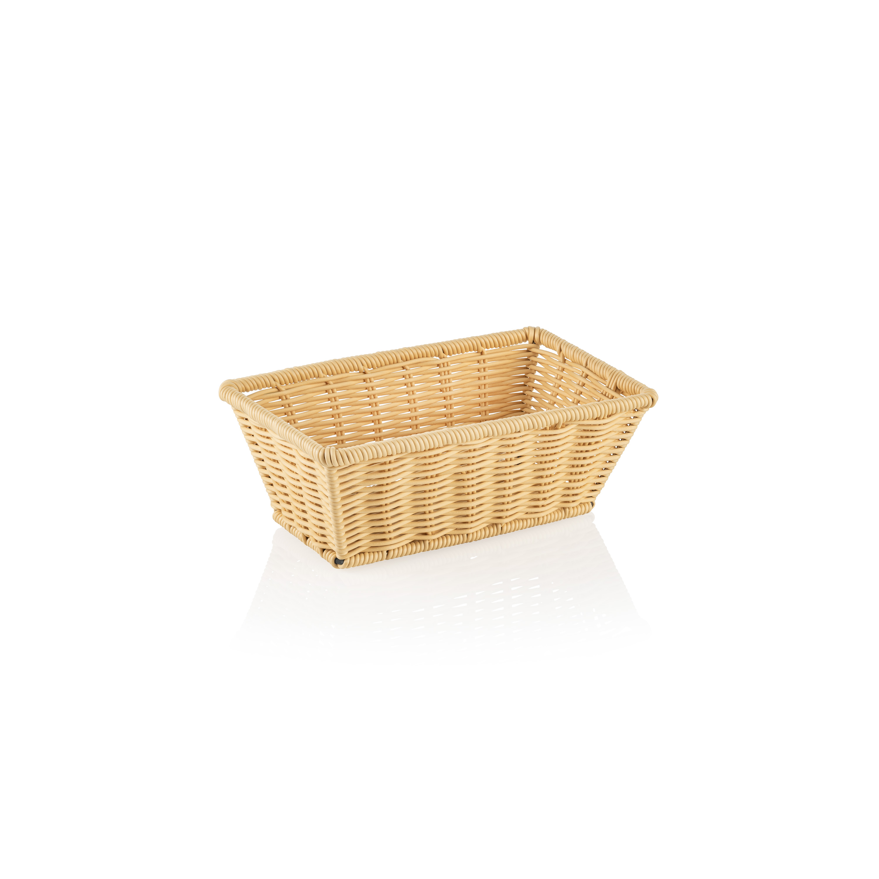Systemkorb 26,5 x 16,0 x 10 cm, hellbeige mit Drahtverstärkung im oberen Rand