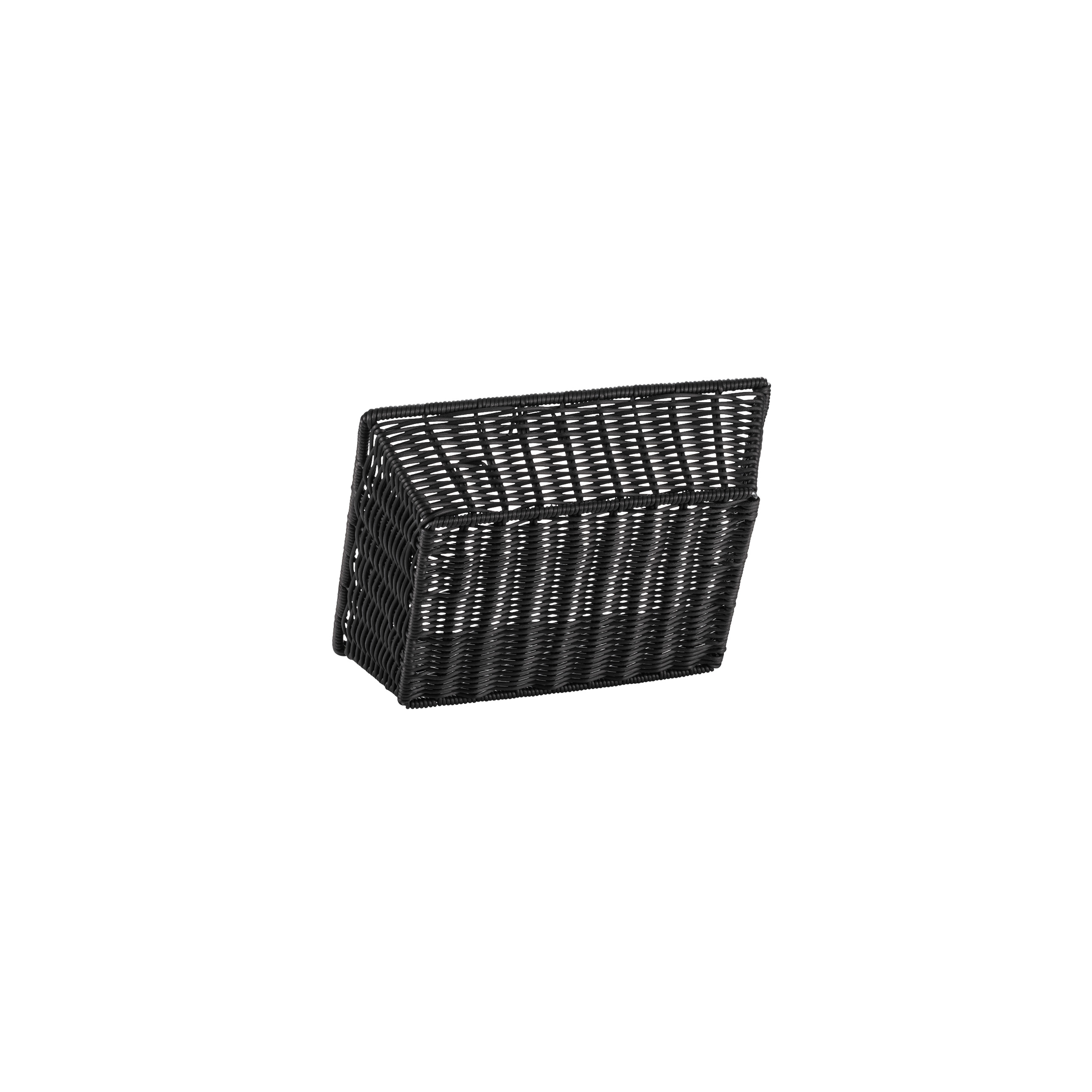 Systemkorb 32,5 x 26,5 x 10 cm, schwarz mit Drahtverstärkung im oberen Rand