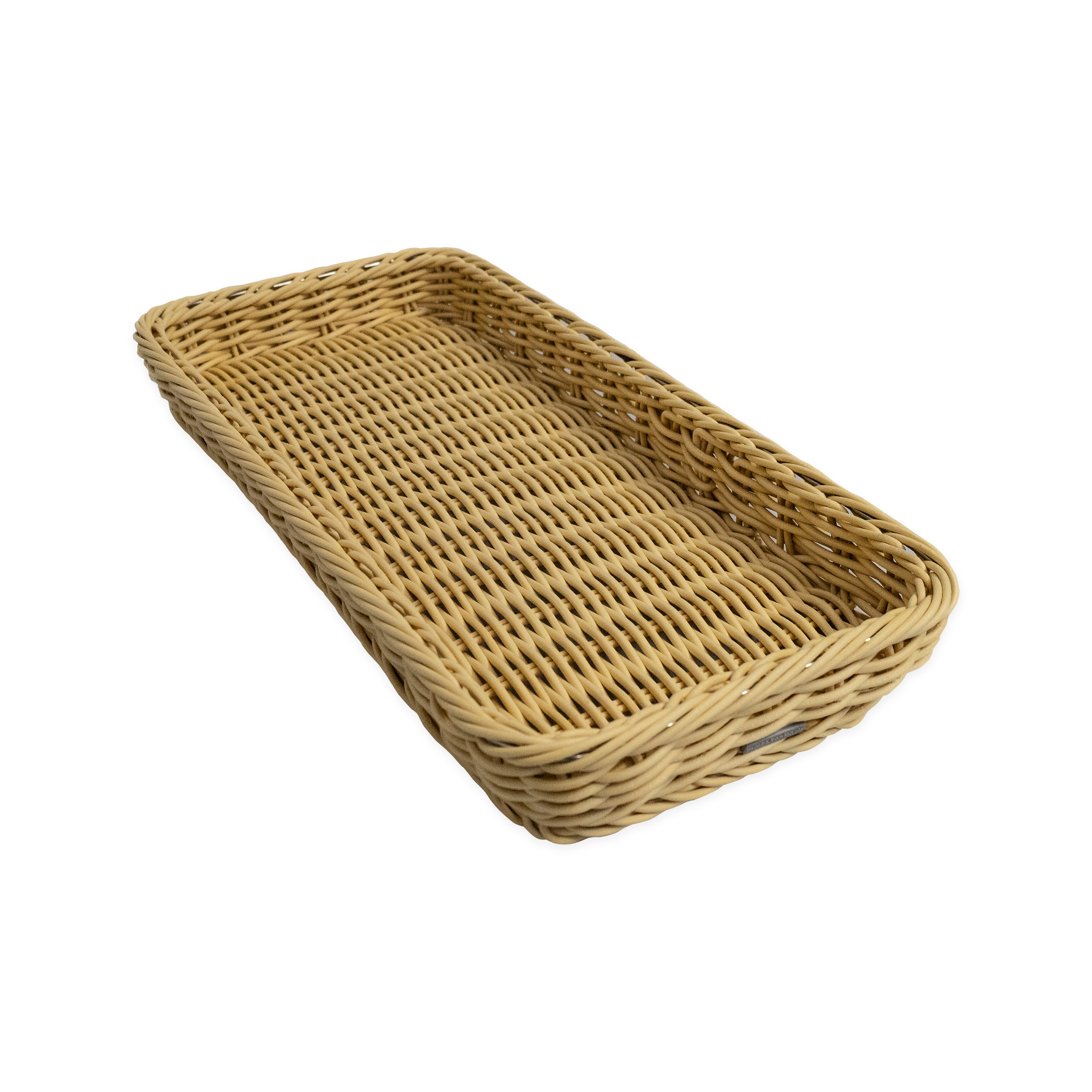 Auslagekorb 40 x 20 x 5 cm, hellbeige mit Rahmenverstärkung aus Edelstahl